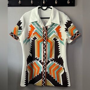 Vintage Geometric button up / button down